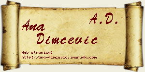 Ana Dimčević vizit kartica